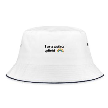 I am a cautious optimist - Bucket Hat - white/navy - Front