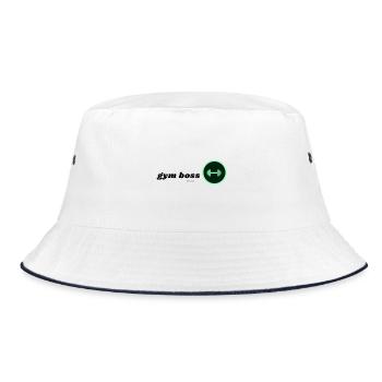 Slim Fit T-Shirt für Herren - Bucket Hat - Weiß/Navy - Vorne