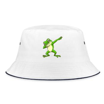 Cool Frog Dabbing Pose Trendy - Bucket Hat - white/navy - Front