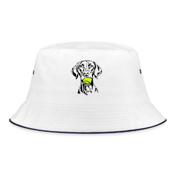 Vizsla Ball Ball Junkie Dogs Wilsigns - Bucket Hat - white/navy - Front