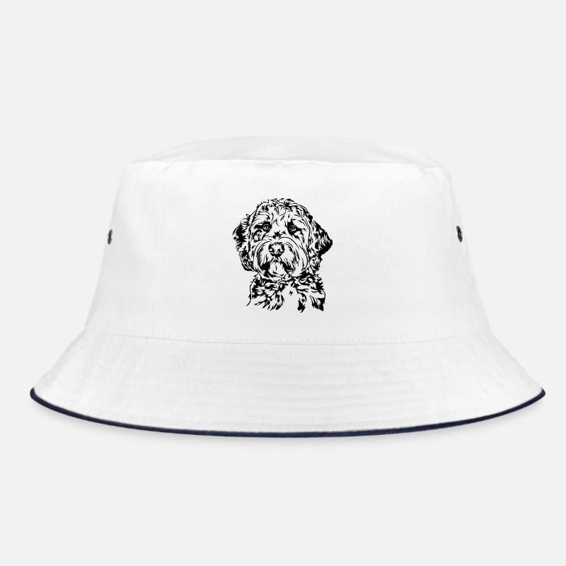 Goldendoodle Portrait Labradoodle Hunde Wilsigns - Bucket Hat - Weiß/Navy