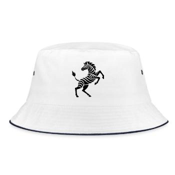 Zebra hooves high art piece silhouette - Bucket Hat - white/navy - Front