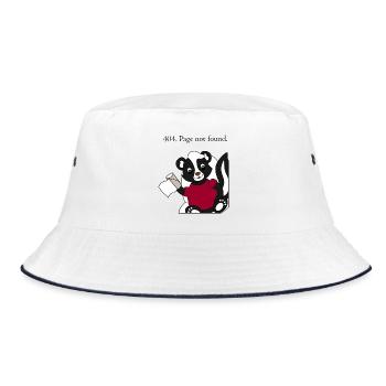 Skunk Pixie 404 Page not found - Bucket Hat - white/navy - Front