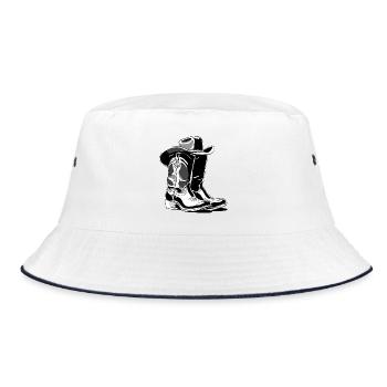 Line Dancing Country Dance - Line Dance Tanzen - Bucket Hat - white/navy - Front
