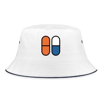 Pillen & Kapseln | Medizin & Pharmazie Symbol - Bucket Hat - Weiß/Navy - Vorne