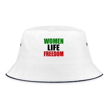 Women life freedom - Bucket Hat - Weiß/Navy - Vorne
