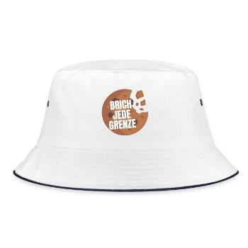 Brich Jede Grenze Cookie - Bucket Hat - Weiß/Navy - Vorne