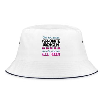 Verwöhnte Urenkelin Spruch Enkelin Ur Enkelkind - Bucket Hat - Weiß/Navy - Vorne