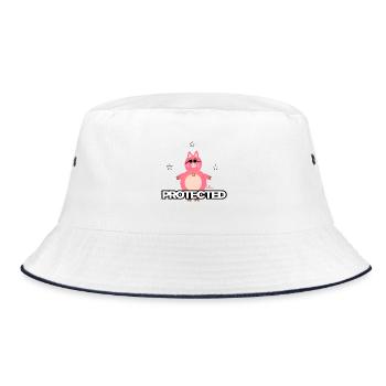 Pink funny pig - Bucket Hat - white/navy - Front