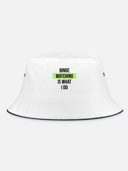 Binge Watching Is What I Do - Bucket Hat - white/navy - Front