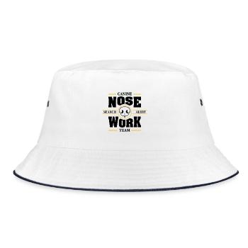NOSE WORK Team Search Dog Nose Work Dogs Dog - Bucket Hat - white/navy - Front