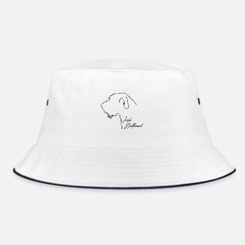 IRISH WOLFHOUND Profil Hunde Windhunde Wilsigns - Bucket Hat - Weiß/Navy