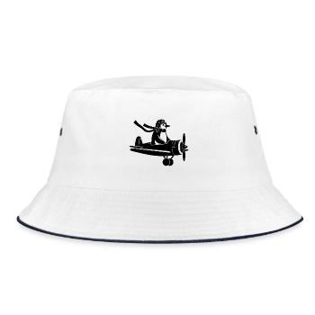 Penguin Pilots Silhouette Flight License - Bucket Hat - white/navy - Front
