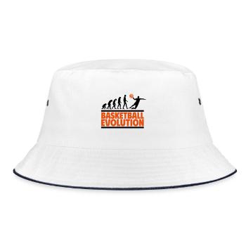 Basketball Evolution - Bucket Hat - white/navy - Front