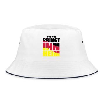 bringt ihn heim! WM pokal - Bucket Hat - Weiß/Navy - Vorne