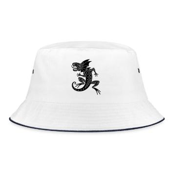 Echse - Bucket Hat - Weiß/Navy - Vorne