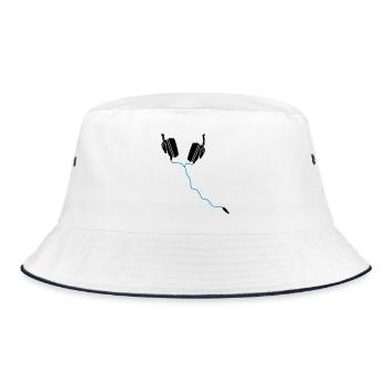 headphones headphones DJ - Bucket Hat - white/navy - Front