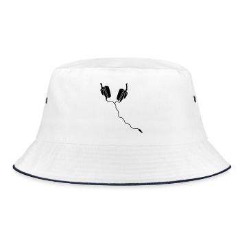 headphones DJ headphones - Bucket Hat - white/navy - Front