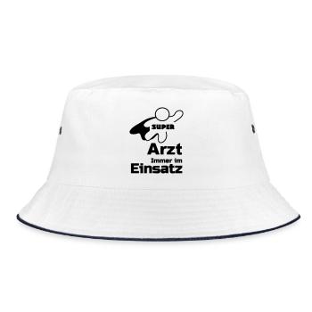Super Arzt Geschenk - Bucket Hat - Weiß/Navy - Vorne