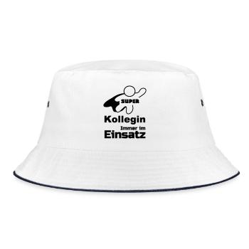 Super Kollegin Geschenk - Bucket Hat - Weiß/Navy - Vorne