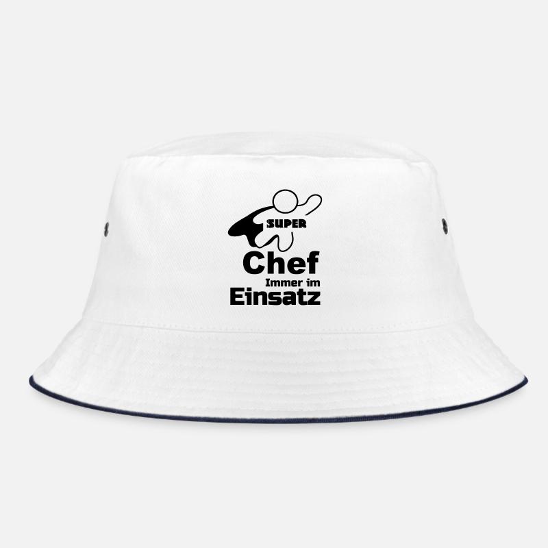 Super Chef Geschenk - Bucket Hat - Weiß/Navy