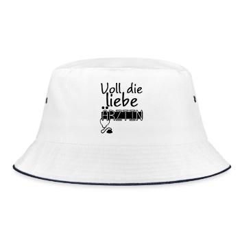 Liebe Ärztin Geschenk - Bucket Hat - Weiß/Navy - Vorne