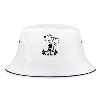 Pump Maus kontur 1c - Bucket Hat - white/navy - Front