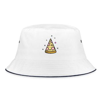Une tranche de pizza t-shirt - Bob - blanc/marine - Devant