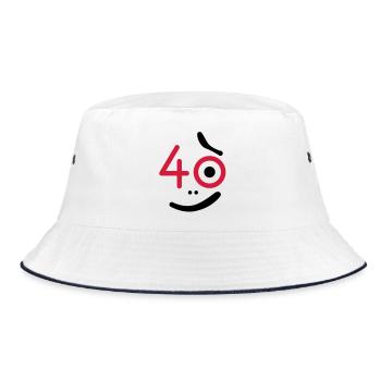 40 years - so what? - Bucket Hat - white/navy - Front