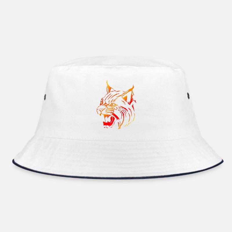Luchs (01) - Bucket Hat - Weiß/Navy