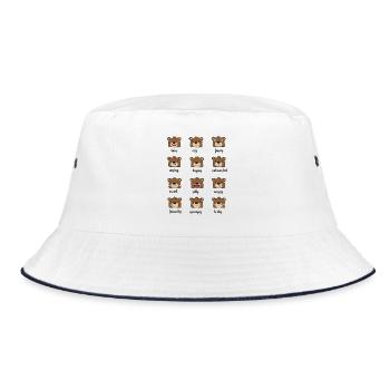 bärchen bär teddy cute kita feeling mimik emotion - Bucket Hat - Weiß/Navy - Vorne
