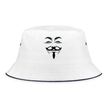 anonymus_vektor_2farb - Bucket Hat - white/navy - Front