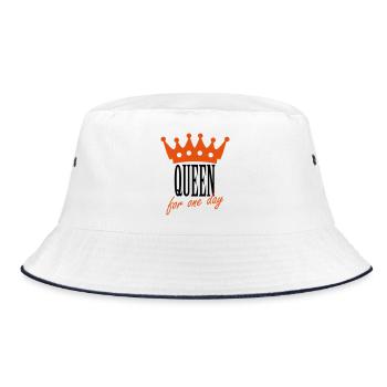 Königin für einen Tag - Bucket Hat - Weiß/Navy - Vorne