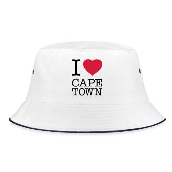 I LOVE CAPE TOWN Kapstadt - Bucket Hat - Weiß/Navy - Vorne