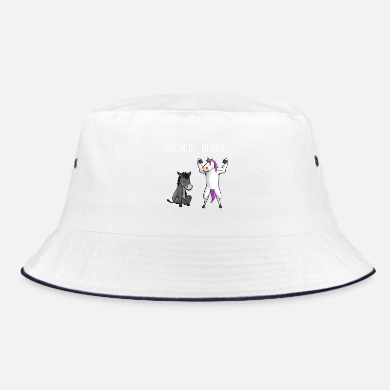 Dein Onkel Mein Onkel Esel Einhorn Geschenk EN - Bucket Hat - Weiß/Navy