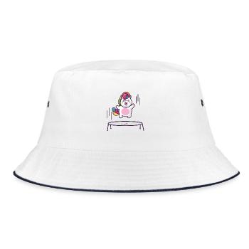 Unicorn trampoline - Bucket Hat - Weiß/Navy - Vorne