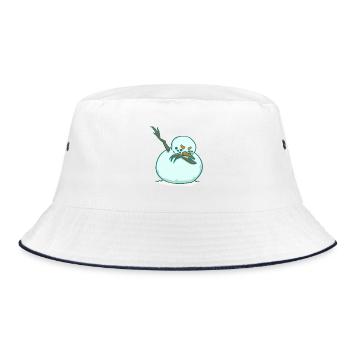 DAB Schneemann - Winter - Tanzen - Bucket Hat - Weiß/Navy - Vorne
