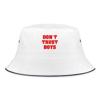 LUSTIGES FEMINISTIN DON`T TRUST BOYS GESCHENK GIRL - Bucket Hat - Weiß/Navy - Vorne
