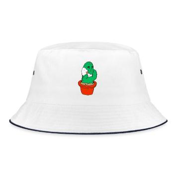 Children's motif: cactus shaves - Bucket Hat - white/navy - Front