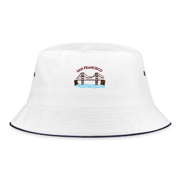 Sehenswürdigkeit Städteshirt Wahrzeichen Geschenk - Bucket Hat - Weiß/Navy - Vorne