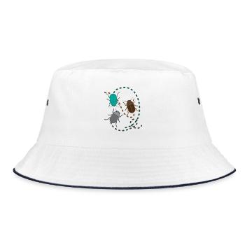 lustige Tiere Pflanzen Obst Gemüse Kindermotive - Bucket Hat - Weiß/Navy - Vorne