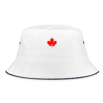 Fierté canadienne de symbole national de feuille d’érable du Canada - Bob - blanc/marine - Devant