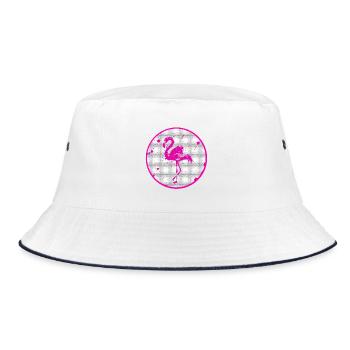 Pink flamingo - Bucket Hat - white/navy - Front