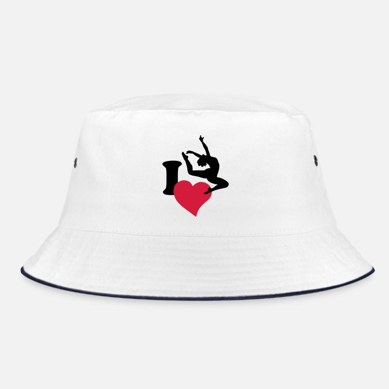 I love dancing - Ich liebe tanzen - Bucket Hat - Weiß/Navy