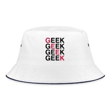 Geek! - Bucket Hat - Weiß/Navy - Vorne