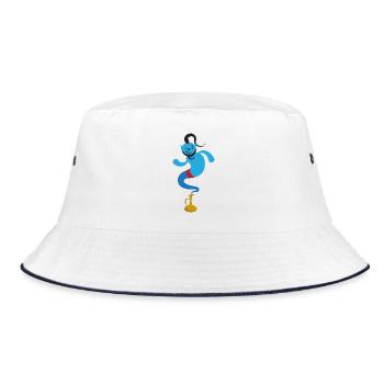 Kindermotiv Flaschengeist blau Kindershirt Geist - Bucket Hat - Weiß/Navy - Vorne