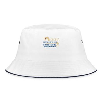Logging Needing Wood Funny Logger - Bucket Hat - white/navy - Front