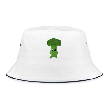 Sad Brocolli - Bucket Hat - white/navy - Front