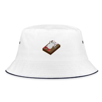 Kindermotiv Maus Kindershirt Mausefalle Training - Bucket Hat - Weiß/Navy - Vorne