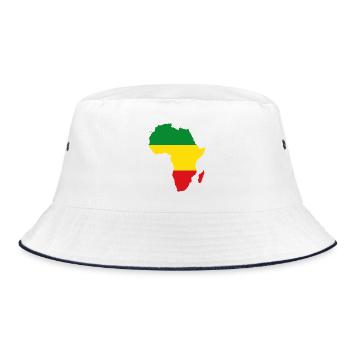 Carte de l'Afrique Reggae Rasta Rastafari Ragga Regge - Bob - blanc/marine - Devant